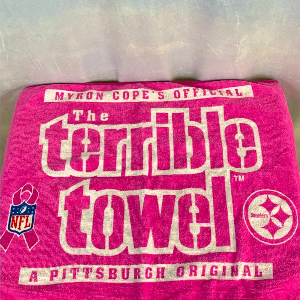 Pittsburgh Steelers Pink Terrible Towel Breast Cancer Crucial Catch